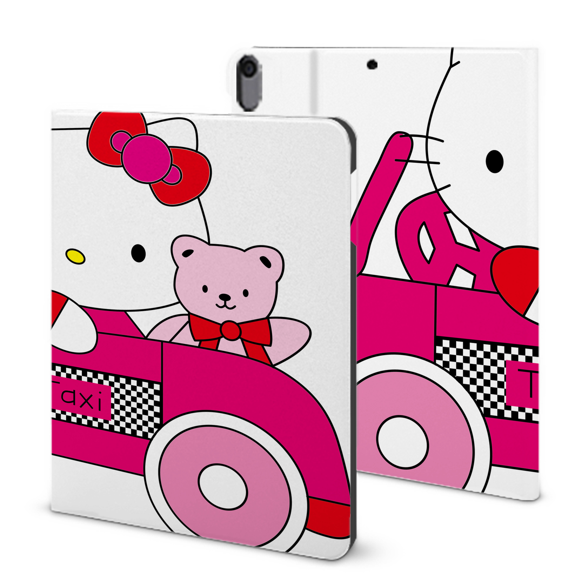 （画像用） Hello Kitty ハローキティ IPad ケース ブック型 PUレザー TPU 耐衝撃 軽量 薄型 ペン収納なし 全面保護 IPad 各モデル対応